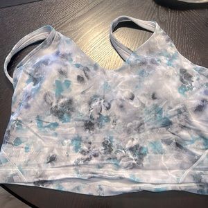 Lululemon long line sports bra- beautiful blue print